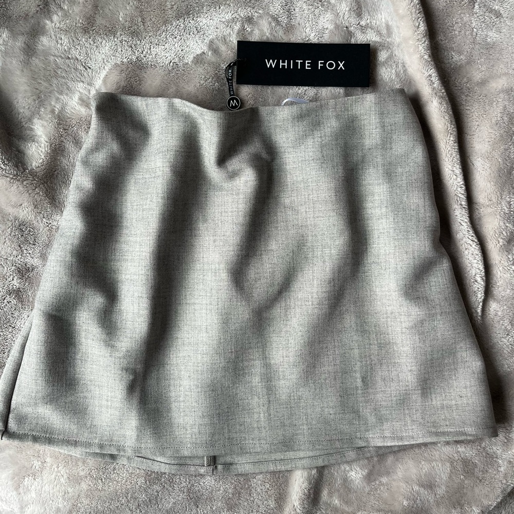 White Fox Boutique Socialite Mini Skirt in Pebble